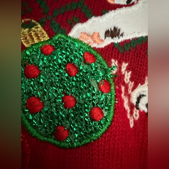 Celebrate Together Cat Christmas Sweater M Red Green Lights Ugly Xmas (unisex) - Picture 4 of 7